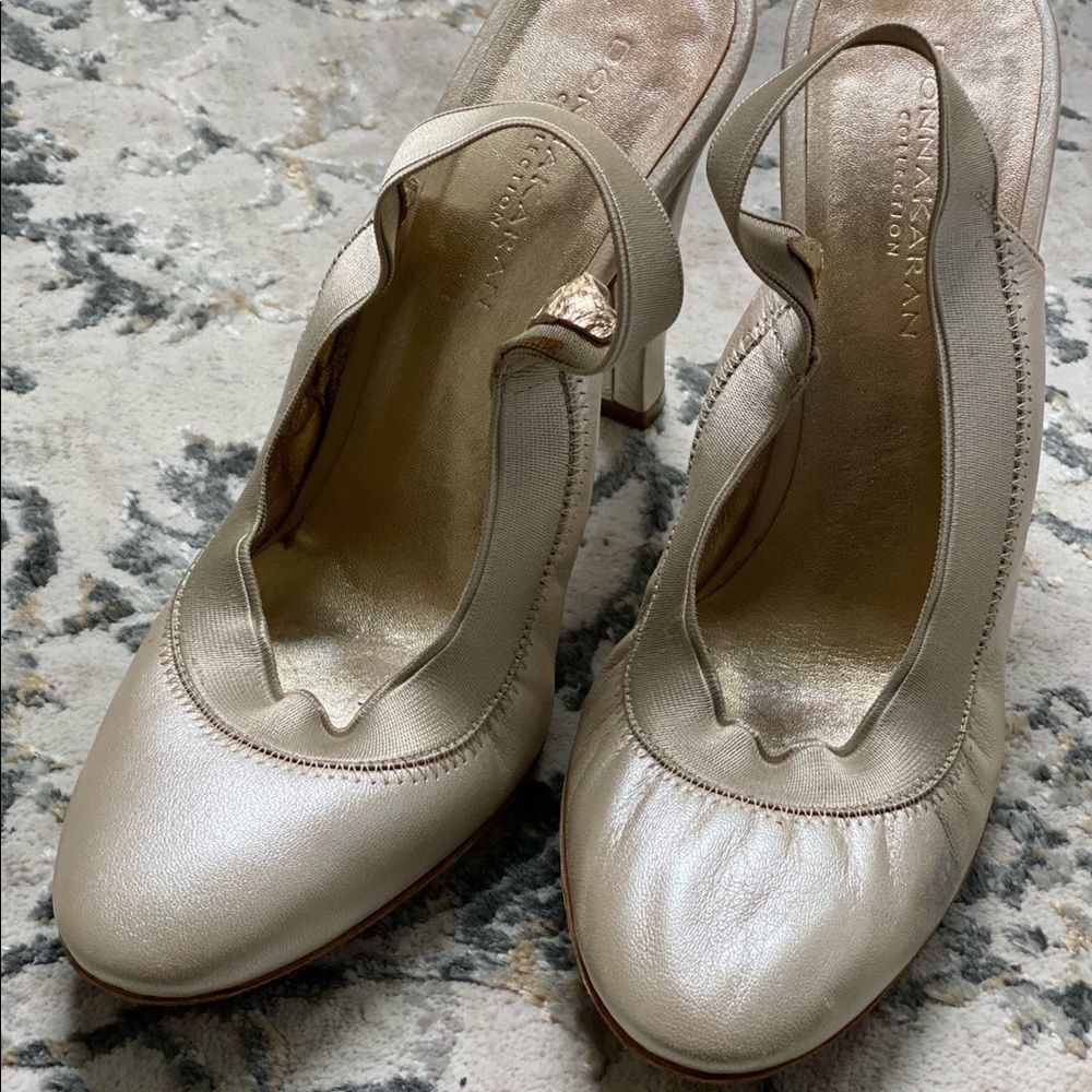 Donna Karan Gold Ballet Heels